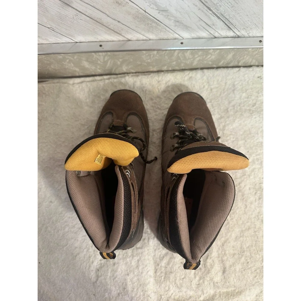 Ozark Trail Men's Mid Hiking Boots Brown Yellow Size 12 Pre-Owned Outdoor Trail